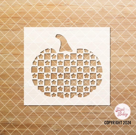 Checker Pumpkin Stencil, Groovy Pumpkin Stencil, Cute Pumpkin Stencil, Fall Pumpkin Stencil, Wall Stencil, Reusable Stencil, DIY Stencil