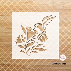 Hummingbird Stencil-Stencils-Stencils for Painting-Art Stencil-Plastic Stencil-Bird Stencil-Reusable Stencil-Craft Stencil-Journal Stencil