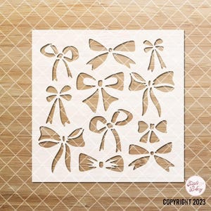 Ribbons Stencil, Bow Stencil, Journal Stencil, Coquette aesthetic Stencil, Romantic Sweet Stencil, Stencil, Craft Stencil, Holiday Stencil