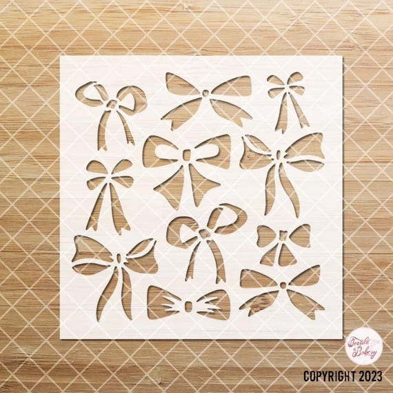 Ribbons Stencil, Bow Stencil, Journal Stencil, Coquette aesthetic Stencil, Romantic Sweet Stencil, Stencil, Craft Stencil, Holiday Stencil