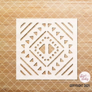 Tile Stencil, Stencil Design, Geometric Stencil, Stripes Tile Stencil, Reusable Stencil, Fabric Stencil, Pattern Stencil, Floor Stencil -10