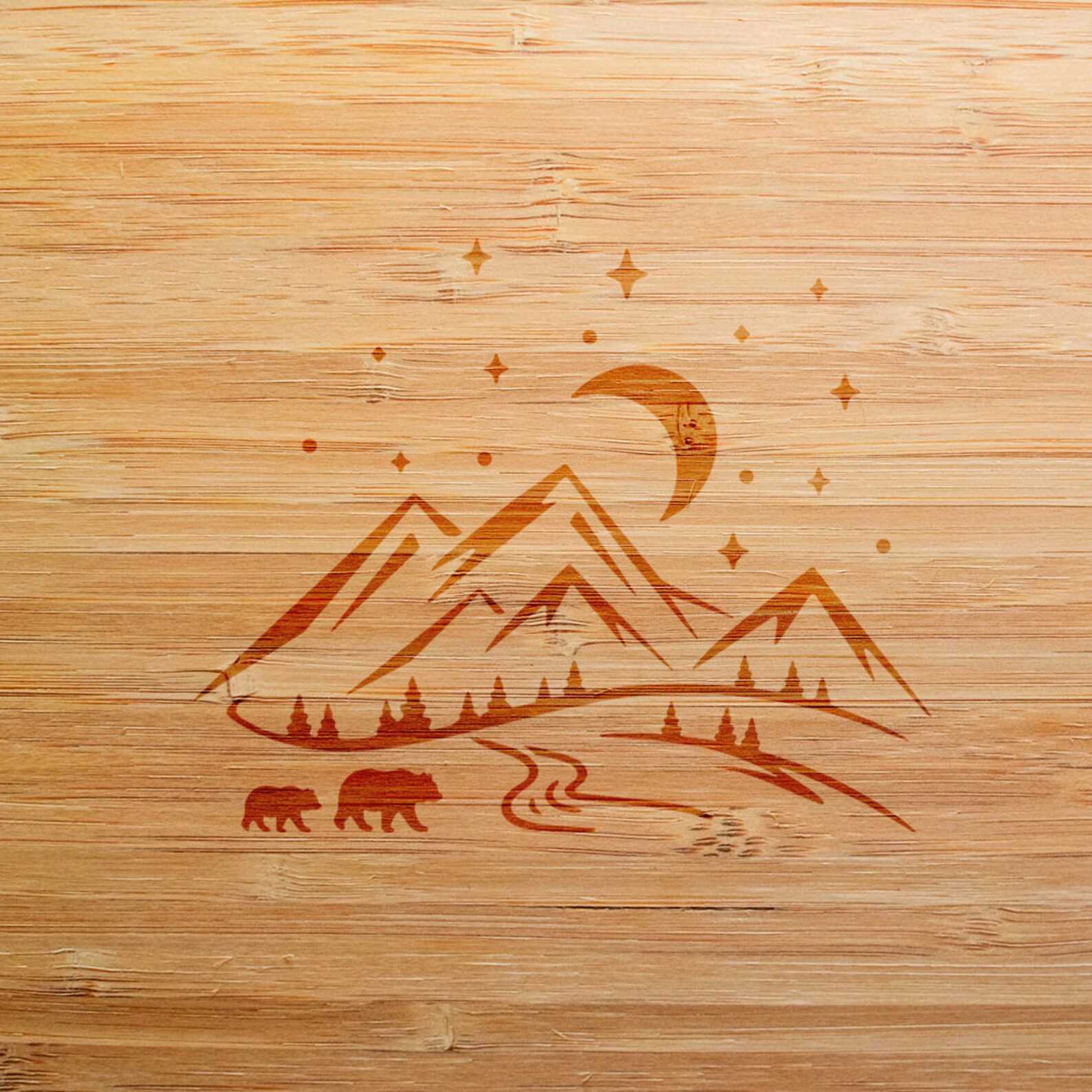 Mountain Stencil, Adventure Stencil, Nature Stencil, Bear Stencil