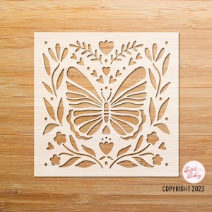 Butterfly Stencil, Butterfly Floral Stencil, Butterfly Stencil Design, Tattoo Butterfly Stencil, Reusable stencil, Craft stencil, DIY