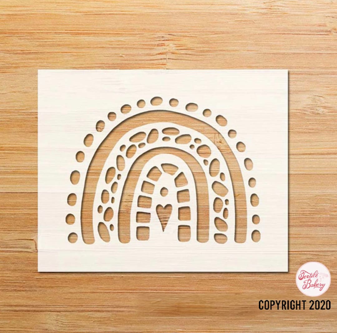 Rainbow Stencil, Boho Rainbow Stencil, Abstract Design, Rainbow Design