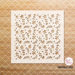 Wild Flowers Stencil, Texture Stencil, Flower Stencil for Polymer Clay, Ditsy Flowers Stencil, Reusable Floral Stencils, DIY Stencil, Craft