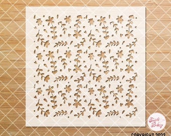 Wild Flowers Stencil, Texture Stencil, Flower Stencil for Polymer Clay, Ditsy Flowers Stencil, Reusable Floral Stencils, DIY Stencil, Craft