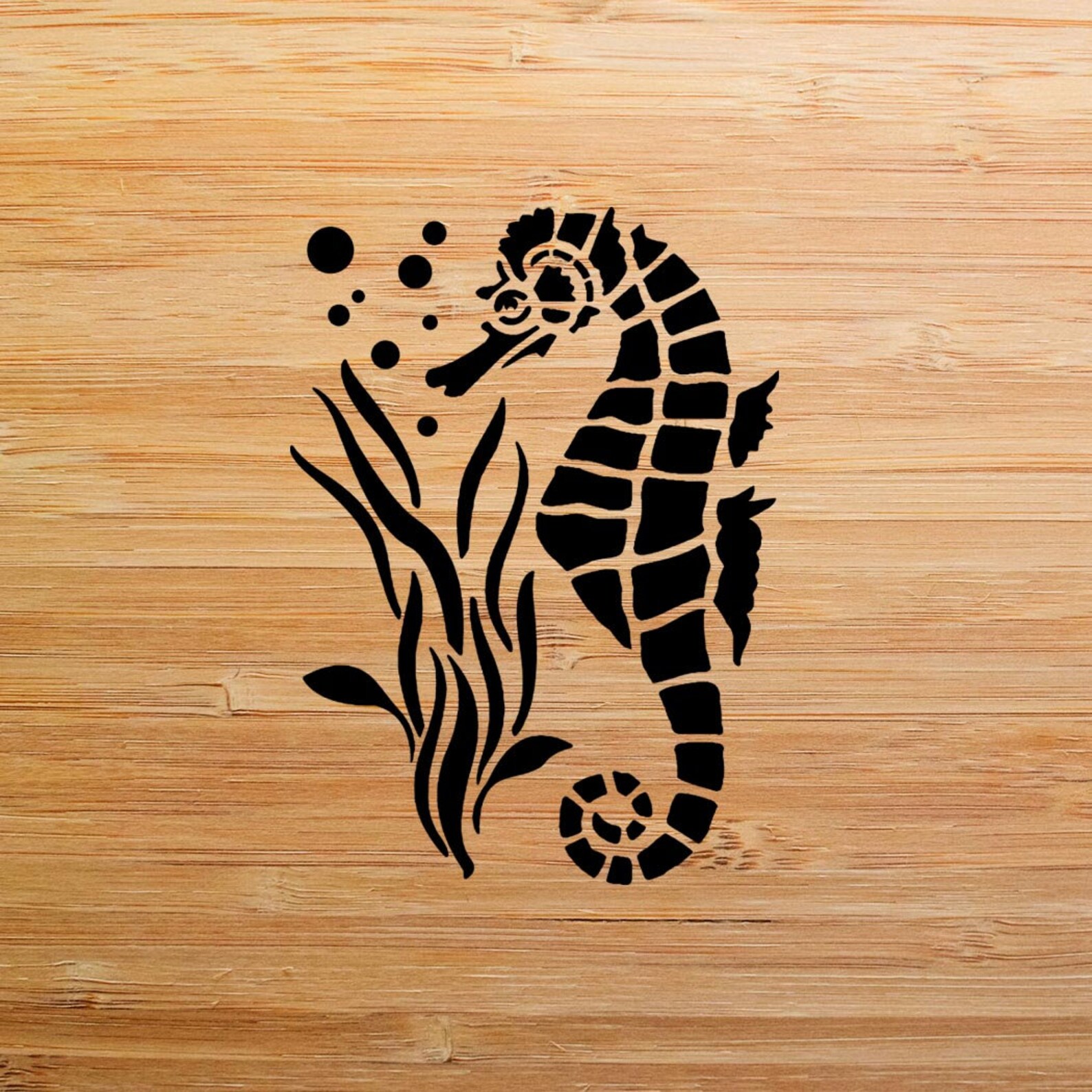 Sea Horse Stencil Sea Horse Underwater Stencil Cute Stencil Etsy
