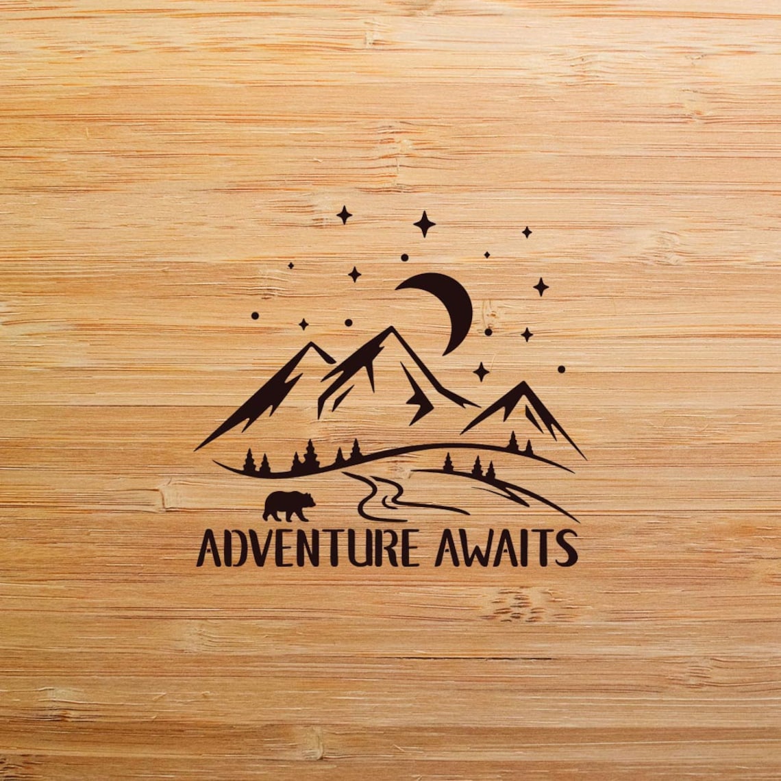 Mountain Stencil Adventure Stencil Adventure Awaits Stencil | Etsy