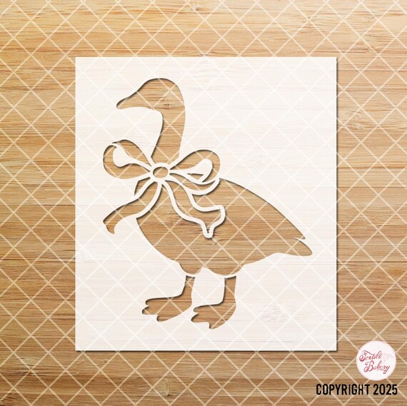 Goose Ribbon Stencil, Farm Stencil, Barn Stencil, Farm House Stencil, Farm Life Stencil, Duck Stencil, Goose Bow Stencil