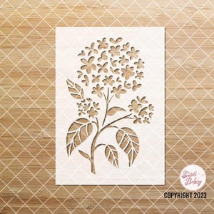 Hydrangea Stencil, Wildflower Stencil For Painting, Flower Stencil for Wood Signs, Flower Stencil, Reusable Floral Stencils, Journal Stencil