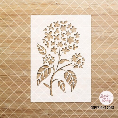 Hydrangea Stencil, Wildflower Stencil For Painting, Flower Stencil for Wood Signs, Flower Stencil, Reusable Floral Stencils, Journal Stencil