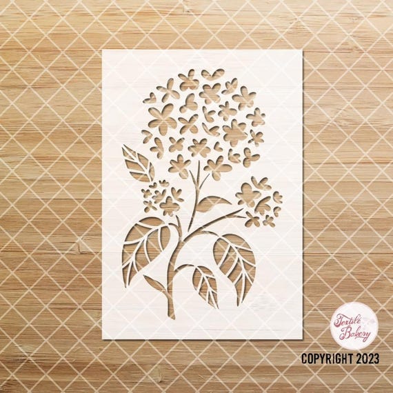 Hydrangea Stencil, Wildflower Stencil For Painting, Flower Stencil for Wood Signs, Flower Stencil, Reusable Floral Stencils, Journal Stencil