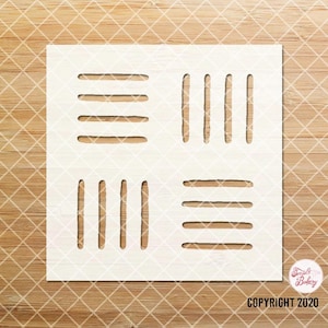 Stripe Stencil, Stencil Design, Tile Stencil, Fabric Tile Stencil, Dash Stencil, Pattern Stencil, Reusable Stencil, DIY, Textile Stencil - 1