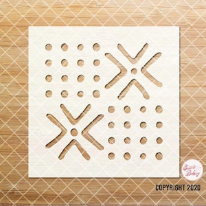 Tile Stencil, Stencil Design, Fabric Pattern Stencil,Stripe Dots Tile Stencil, Reusable Stencil, DIY, Wall Stencil, Floor Stencil - 9