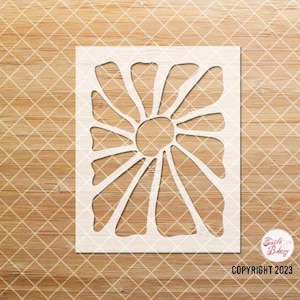 Retro Floral Stencil, 70s Stencil, Sun Stencil, Boho Stencil, Craft Stencil, DIY Stencil, Stencil for Painting, Spring Stencil, Groovy