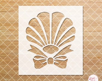 Seashell Stencil, Preppy Seashell Stencil, Ocean Stencil, Nautical Stencil, Wall Stencil, Reusable Stencil, Craft Stencil, Summer Stencil