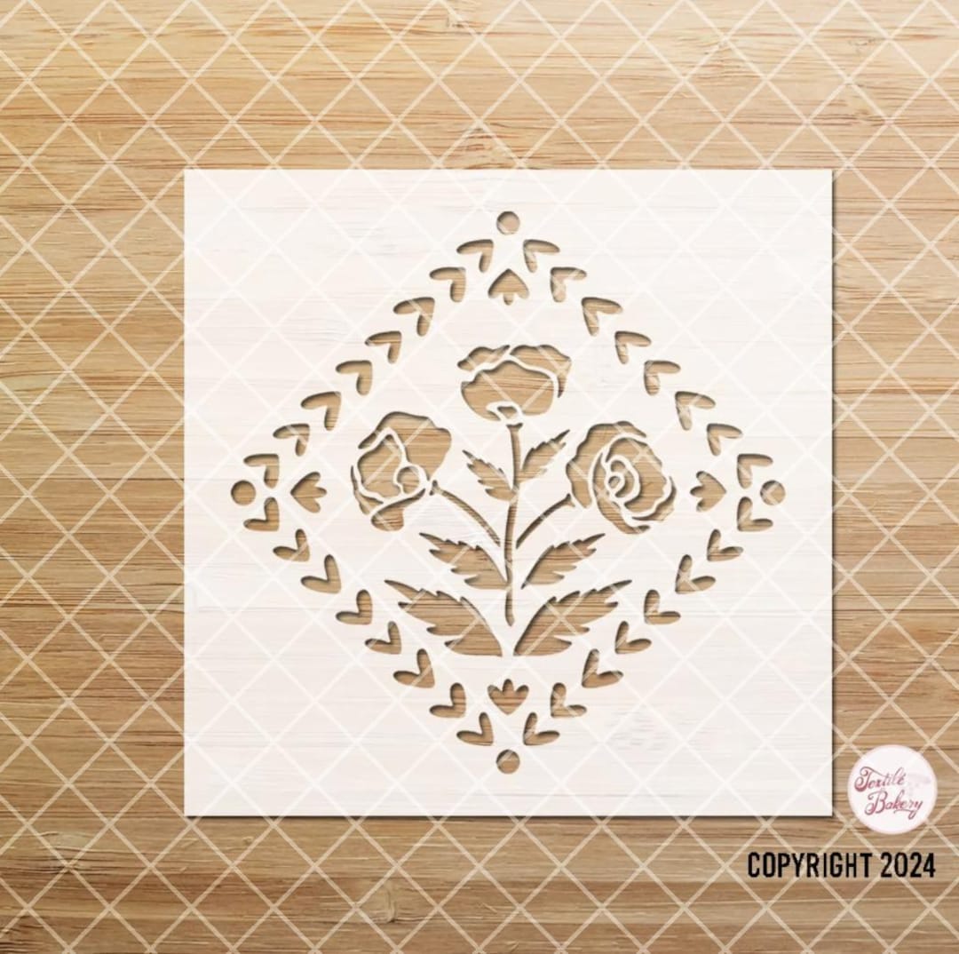 Poppy Pattern For Sign Poppy Stencil, Wildflower Stencils for Painting, Flower Stencil for ...