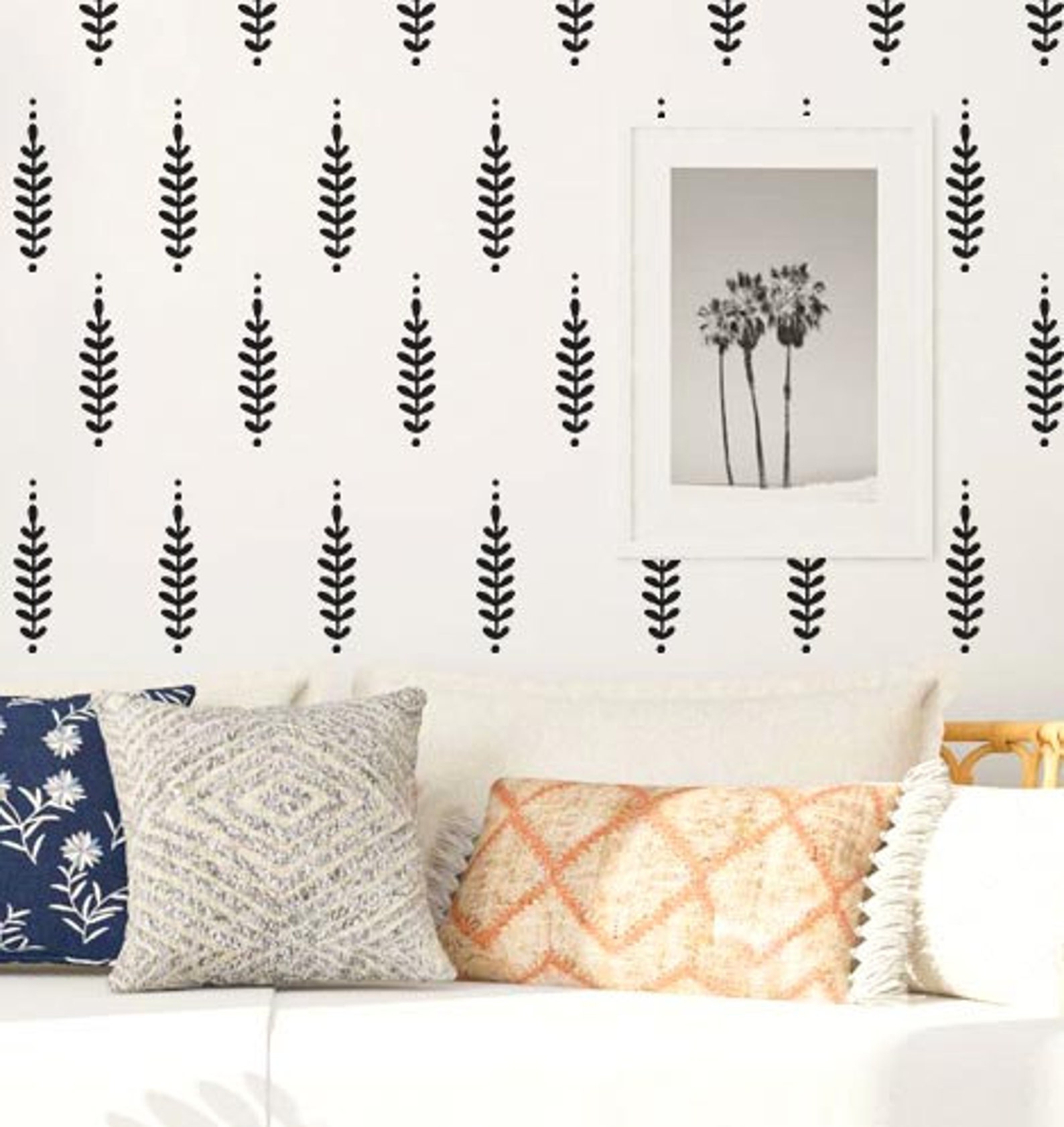 Boho Floral Wall Decals Modern Wall Stickers Nursery Decor Etsy