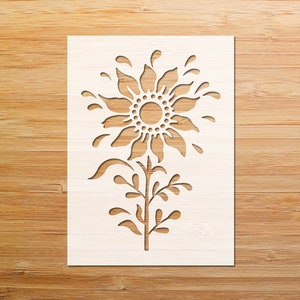 Floral Stencil, Sunflower Stencil, Flower Stencil, DIY Stencil, Gift For Crafter, Stencil For Painting, Craft Stencil, Cute Stencil, DIY