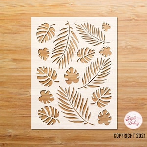 Monstera Stencil, Palm Leaves Stencil, Tropical Leaves Stencil, Wall Stencil, Reusable Stencil, Floor Stencil, Leaf Stencil, DIY Stencil