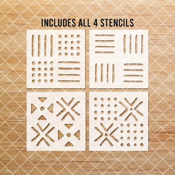 Stripe Dot Stencil, Organic Shapes Stencil, Tile Stencil, Geometric Tile Stencil, Pattern Stencil, Reusable Stencil, Stencil Bundle, DIY