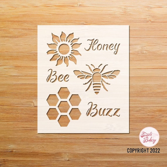 Honeybee Stencil, Bee Hive Stencil, Reusable Stencil, Stencil For Painting, Honey Comb Stencil, Spring Stencil, Bee Stencil, DIY Stencil