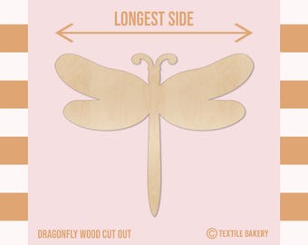 Dragonfly Laser Cut Wood Blank, Wood Craft Blank, Dragonfly Wood Blank Cutout, Insect Wood Craft, Wood Blanks for Crafting - Unfinished Wood