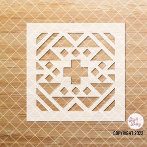 Quilt Barn Stencil, Silhouette Stencil, Quilt Stencil, Hip Stencil Design, Tile stencil, DIY Stencil, Wall stencil, Geometric Stencil - 3