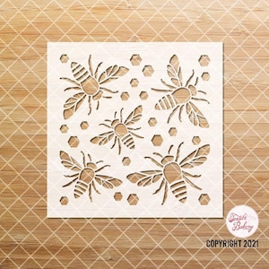 Bee Stencil, Bee Pattern Stencil, Bee Body Stencil, Honey Comb Bee Stencil, Craft Stencil, Reusable stencil, Journal Stencil, DIY Stencil
