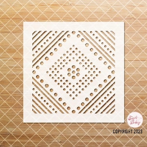 Tile Stencil, Fabric Stencil, Geometric Stencil, Stripe Dots Stencil, Reusable Stencil, Wall Stencil, Pattern Stencil, Floor Stencil - 3