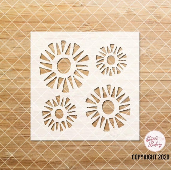 Boho Sun Stencil, Folk Art, Sun Folk Art Stencil, Cute Sun Stencil, Sun Stencil, Geometric, Reusable Stencil, Sunflower Stencil, Stencil
