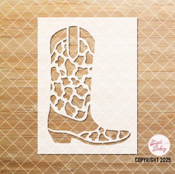 Cowboy Boot Stencil, Western Boot Stencil, Boot Stencil, Farm Stencil, Wild West Stencil, Reusable Stencil, Boots Stencil, Cowgirl Stencil