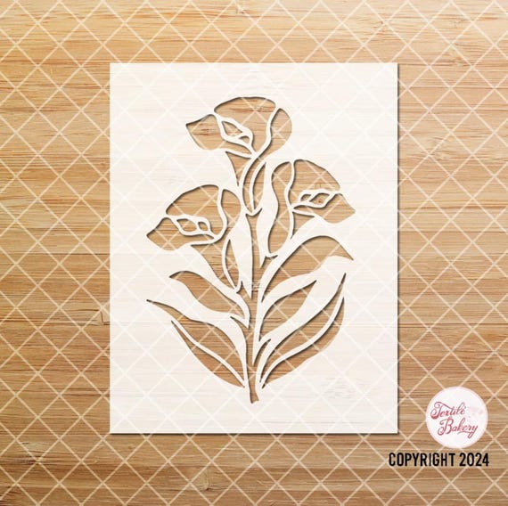 Calla Lily Stencil, Wildflower Stencils For Painting, Flower Stencil for Wood Signs, Lilies Stencil, Reusable Floral Stencils, Reusable