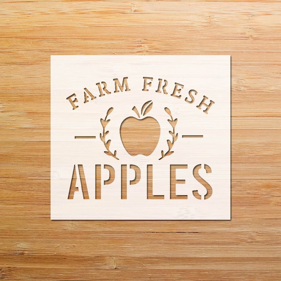 Stencil, Reusable Apple Cider Stencil, Apple Orchard Stencil, Apple Basket Stencil, Apple Stencil, Apple Themed Stencils, Farm Fresh Apples