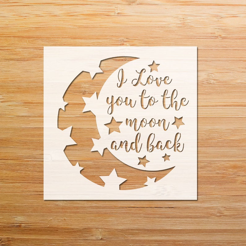 I Love You To The Moon And Back Stencil Moon And Stars Etsy vondel-kerstboomhanger-kerstbal-i-love-you-to-the-moon-and-back