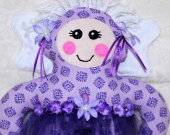 Oh So Huggable! FLOWER FAIRY, Silly Fabric Doll for Little Girls, Adorable Stuffed Toy for Toddlers...Lavender