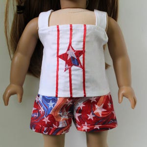 18&quot; Doll Clothes fit American Girl Summer Shorts / Camisole Set 4th of July STARS & STRIPES