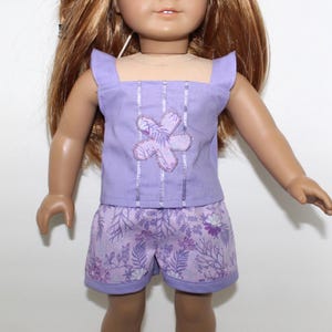 18&quot; Doll Clothes fit American Girl Summer Shorts / Camisole Set LOVELY LAVENDER
