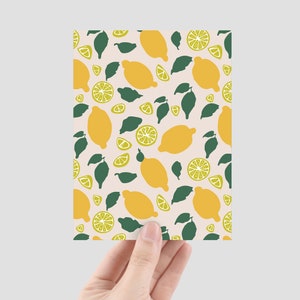 A5 Minimalistische Obst Illustration. Zitronen Pastell Illustration. Perfekt um Dankbarkeit auszudrücken.