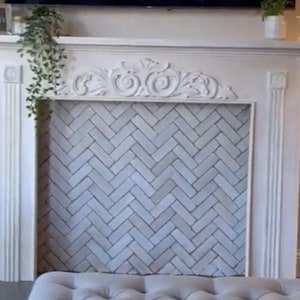 1000- USA MADE Fireplace Mantel Surround w/appliqué Primed White -