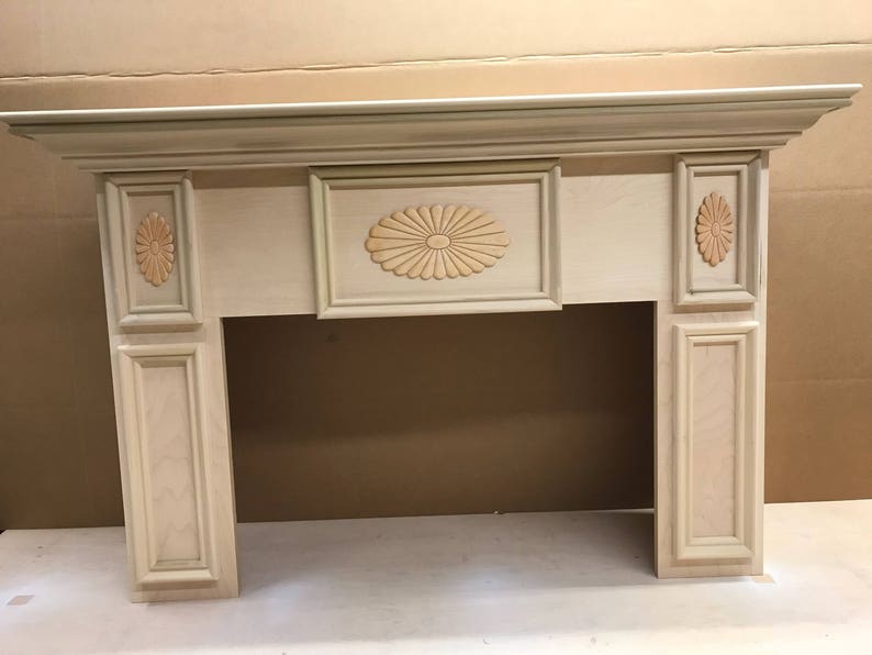 1005c Fireplace Mantel Cabinet Style Surround Paint Grade Etsy