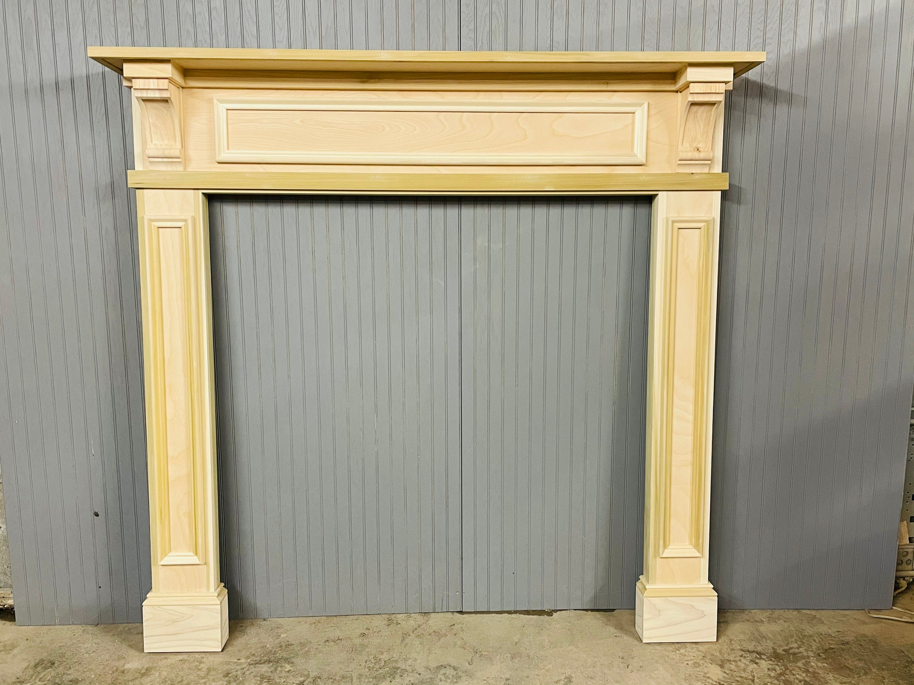 1027 Fireplace Mantel with corbels unfinished poplar Etsy 1027 Fireplace Mantel with corbels unfinished poplar Etsy