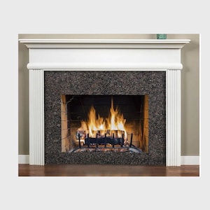 Handcrafted Poplar Fireplace Mantel Surround – Fluted Legs, Primed Finish