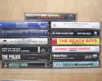 Vintage ROCK Cassette Tapes from 1960's - 1990's