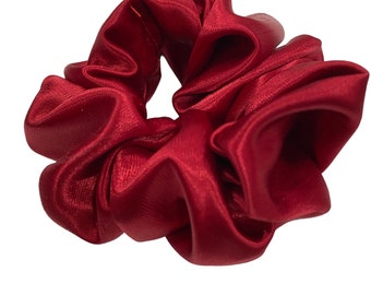 Chouchou, scrunchie, red, satin