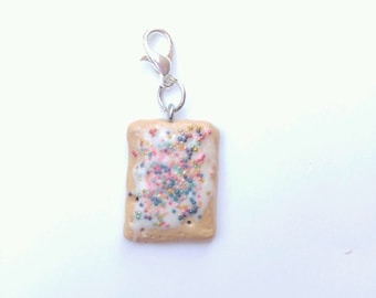 Poptart charm/ kawaii/ mini clay food/ polymer clay food/mini poptart/ MADE TO ORDER/ poptart with sprinkles/ poptart key chain/ fake food