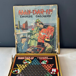 Old Vintage Chinese Checkers Marble Board Game