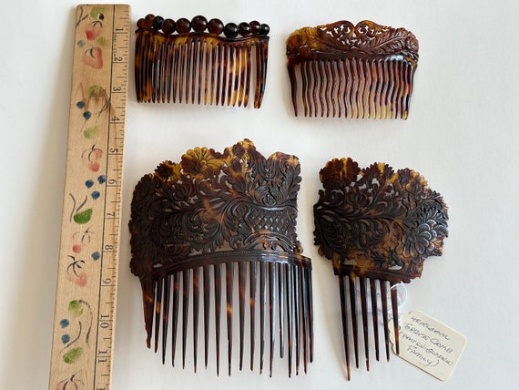 Old Tortoiseshell Hair Comb Lot (3) as found - image 3