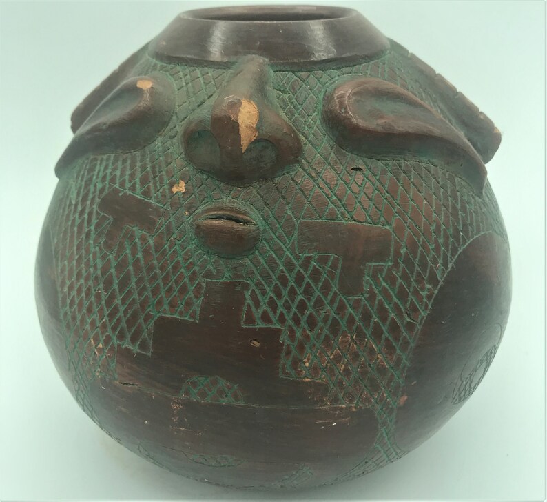 Antique Marajoara Brazilian Amazon Pottery with Four Facial Etsy