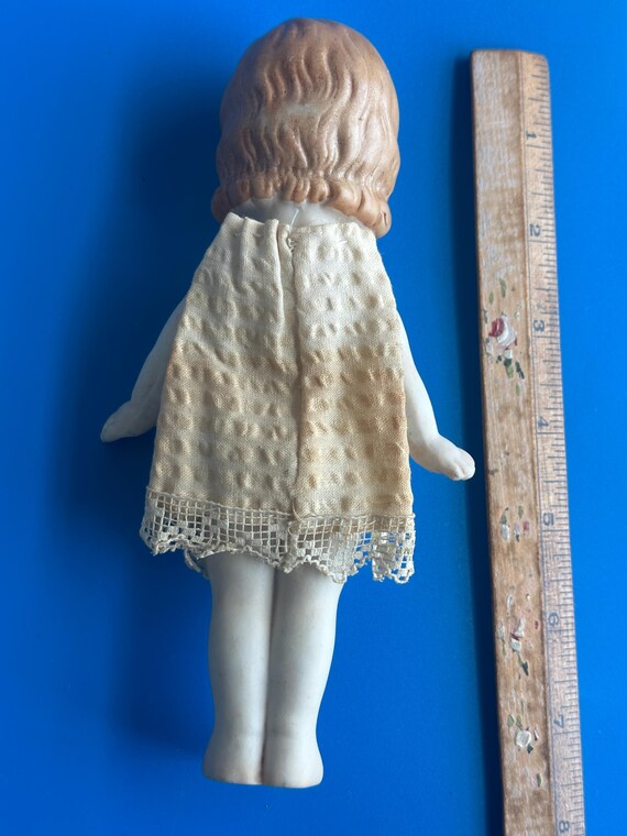 オールド・グーグリー・オール・ビスク 7インチ人形 レースドレス 1920